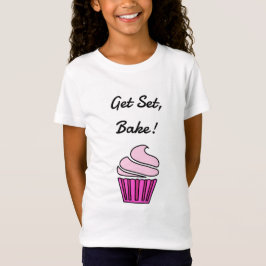 T-shirts Definir cupcake rosa do assar