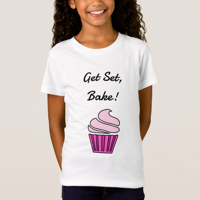 T-shirts Definir cupcake rosa do assar (Frente)