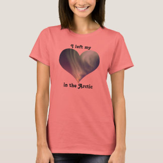 T-shirts Deixei Meu Coração Ártico Polar Norte Aurora Borea