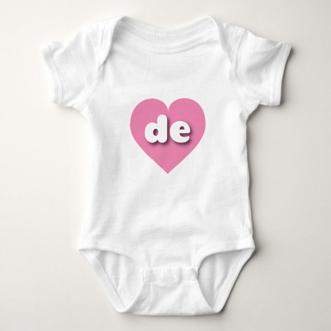 T-shirts Delaware coração rosa - Eu amo de (Frente)