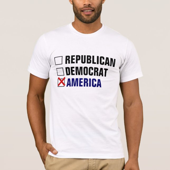T-SHIRTS DEMOCRATA REPUBLICANA AMÉRICA (Frente)