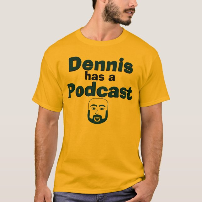 T-shirts Dennis tem um Podcast - laranja (Frente)