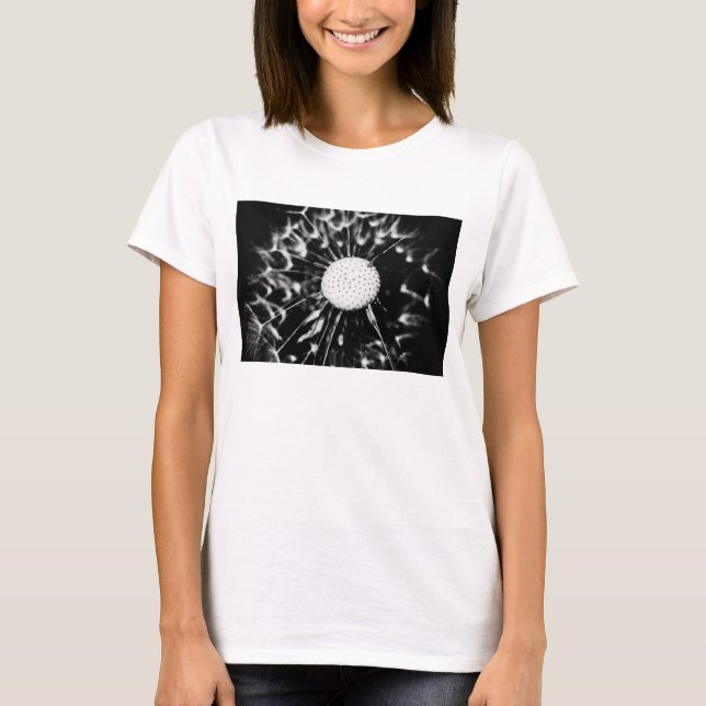 T-shirts dente-de-leão preto (Frente)