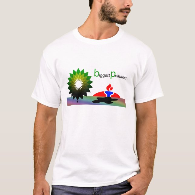 T-shirts Derramar de óleo "os poluidores os mais grandes " (Frente)
