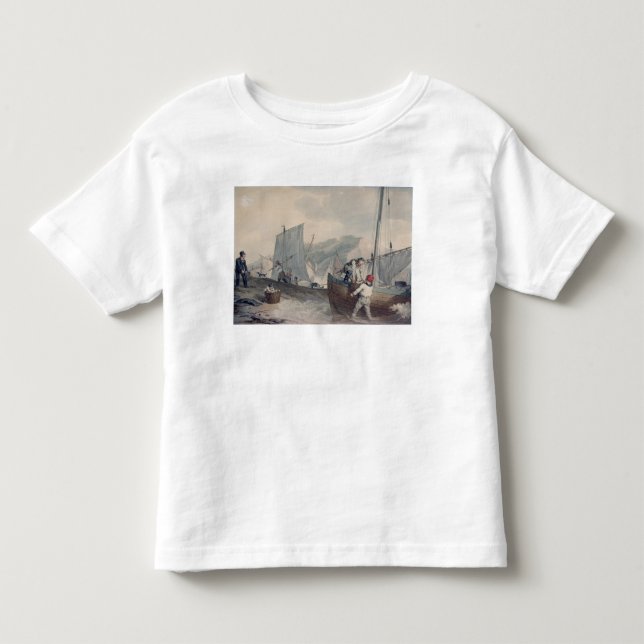 T-shirts Descarregamento De Barcos De Pesca (Frente)