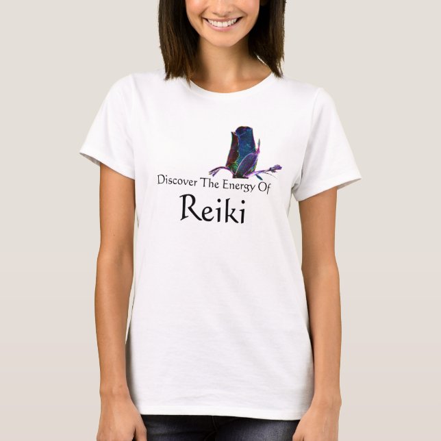 T-shirts Descubra A Energia De Reiki (Frente)