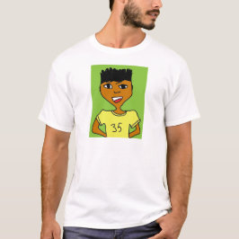 T-shirts desenho animado de criança negra praticando esport