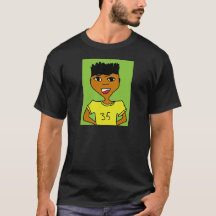 desenho animado de criança negra praticando esport