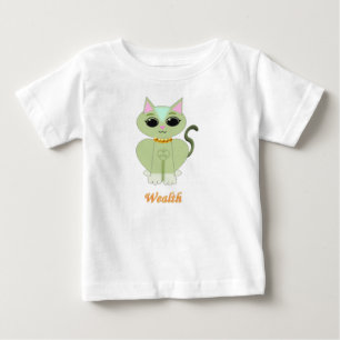 T-shirts Desenho animado de gato fofo verde