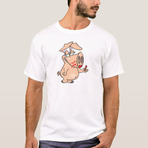 T-shirts desenho animado de porco-porquinho-batom-bobo