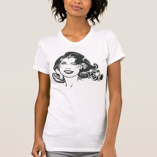 T-shirts Desenho branco e preto da supermenina 2 (Frente)