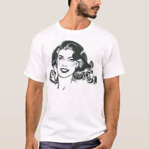 T-shirts Desenho branco e preto da supermenina 2