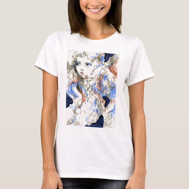T-shirts Desenho da Caneta de Tinta Serágrafa (Frente)