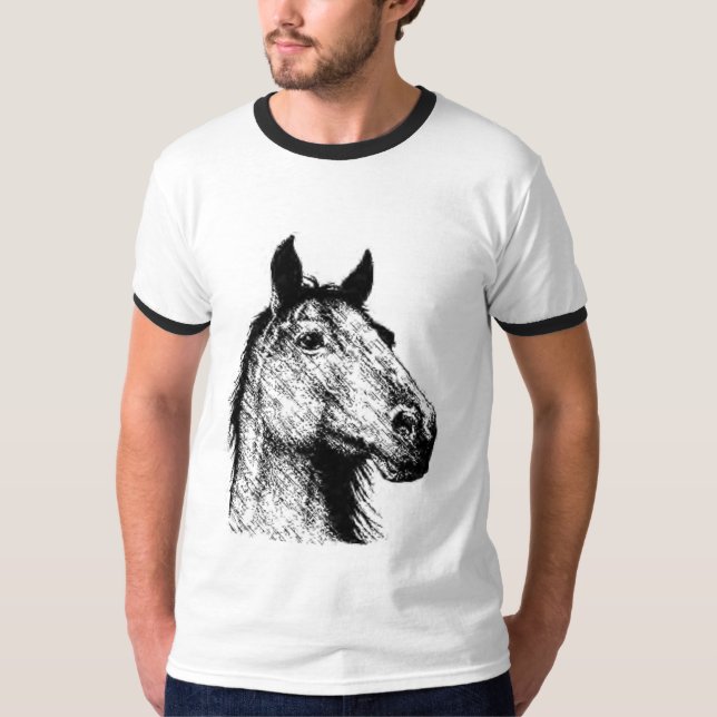T-shirts Desenho de lápis de Horsehead (Frente)