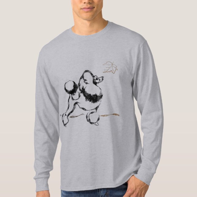 T-shirts Desenho de Poodle preto (Frente)