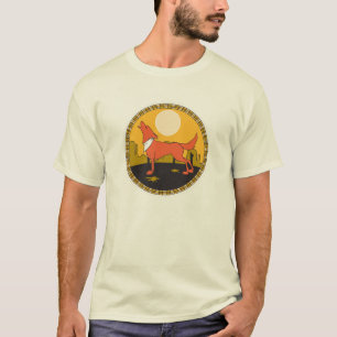 T-shirts desenho legal de círculo de coiote
