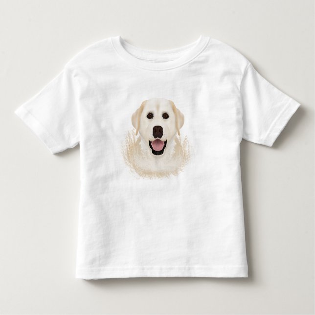 T-shirts desenhos animados amarelos de labrador retriever (Frente)