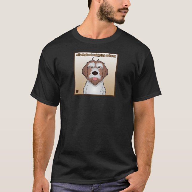 T-shirts Desenhos animados apontar Griffon Wirehaired (Frente)