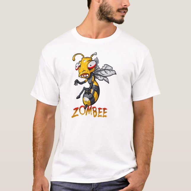 T-shirts Desenhos animados da abelha do zombi (Frente)
