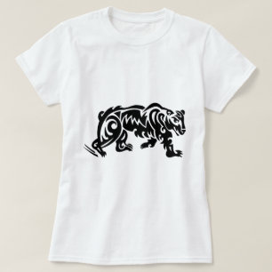 T-shirts Desenhos de Tatuagem de Urso Preto Branco