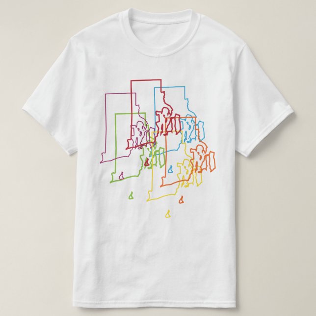 T-shirts desfoque do orgulho da ilha (Frente do Design)