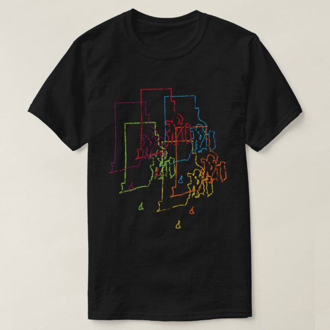 T-shirts desfoque do orgulho da ilha (Frente do Design)