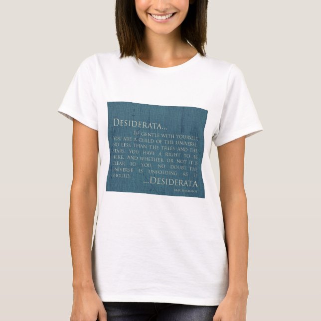 T-shirts Desiderata em canvas (Frente)