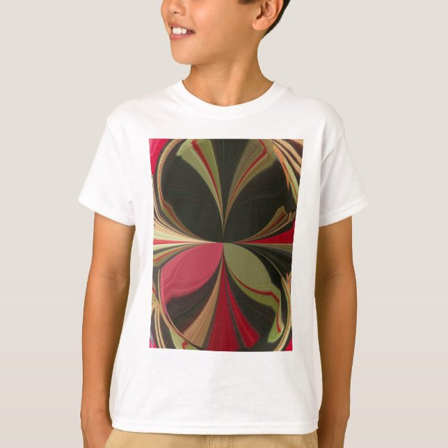 T-shirts Design abstrato com Impressão de arte de linhas fl (Frente)