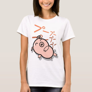 T-shirts design bonito do porco do estilo do anime