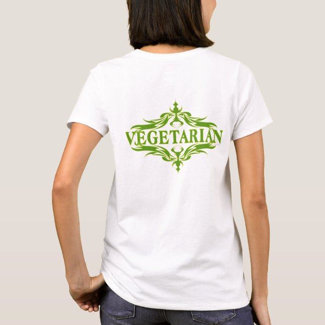 T-shirts Design Bonito para vegetariano (Verso)