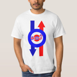 T-shirts Design britânico do patinete da modificação