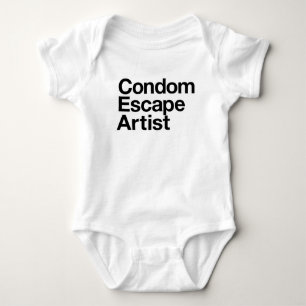 T-shirts Design cómico do bebê do artista de escape do