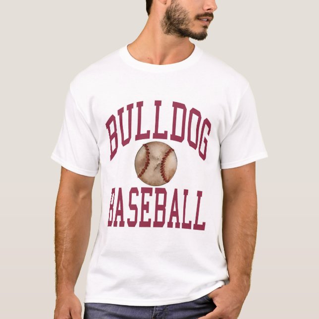 T-shirts Design completo do basebol de Buldog (Frente)