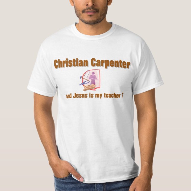 T-shirts Design cristão do carpinteiro (Frente)