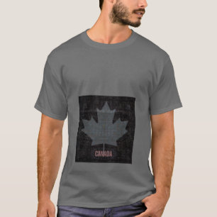 T-shirts Design das cinzas e do preto da bandeira da folha