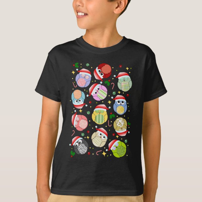 T-shirts Design das corujas do Natal (Frente)