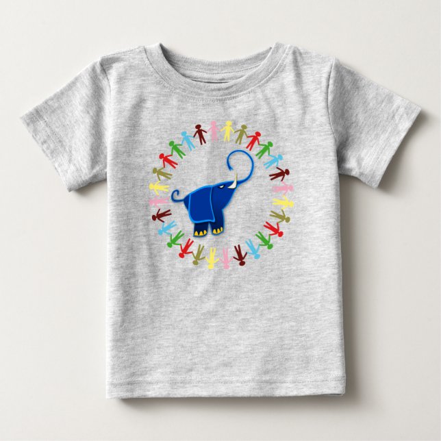 T-SHIRTS DESIGN DE ELEFANTE AZUL (Frente)