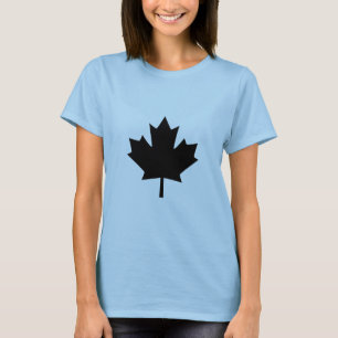 T-shirts Design de Folha de Mico Negra Canadense