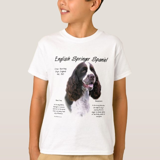 T-shirts Design de História do Inglês Springer Spaniel (fíg (Frente)