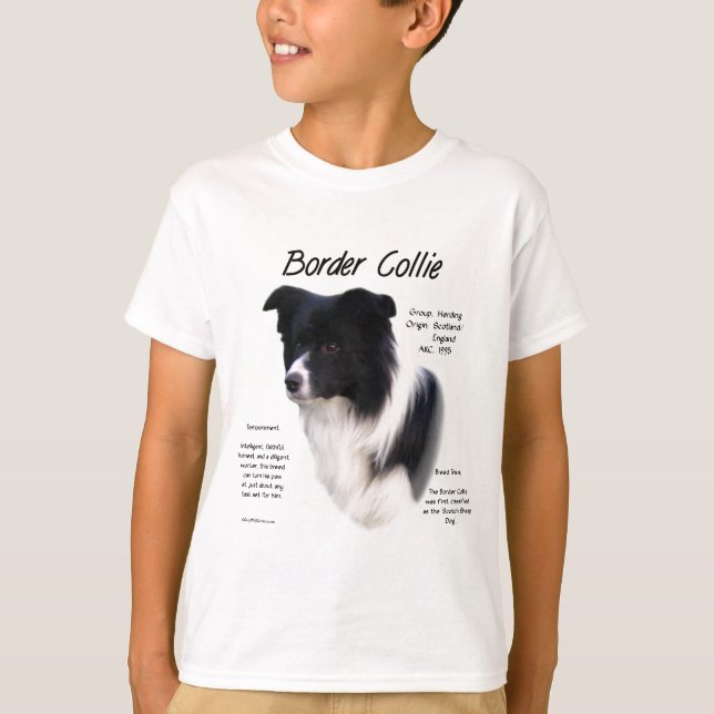 T-shirts Design de Histórico de Collie de Borda (Frente)