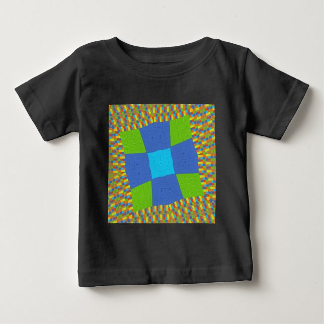 T-shirts Design de Impressão de Arte Ciana Azul Belo e Belo (Frente)