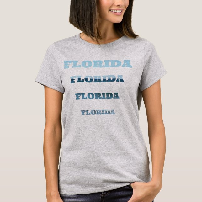 T-shirts Design de Pilha de Gradiente Azul da Flórida (Frente)