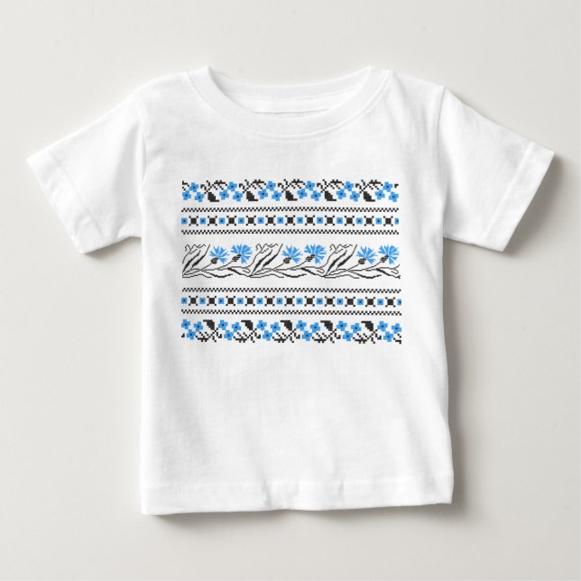 T-shirts Design de ponto transversal de Cornflower azul (Frente)