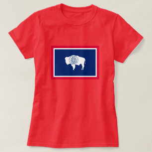 T-shirts Design de Sinalizador do Estado de Wyoming