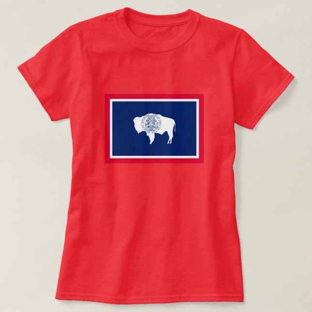 T-shirts Design de Sinalizador do Estado de Wyoming (Frente do Design)