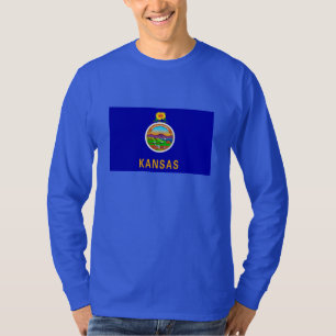 T-shirts Design de Sinalizador do Estado do Kansas