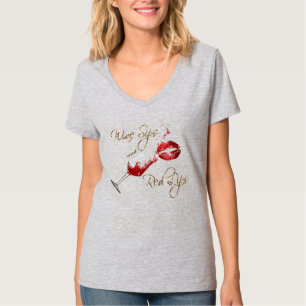 T-shirts Design de tendências de Lábios de vinho e de ve
