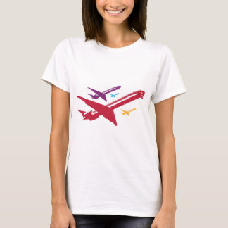 T-shirts Design de Voo de Jato de Avião de Cães Retro