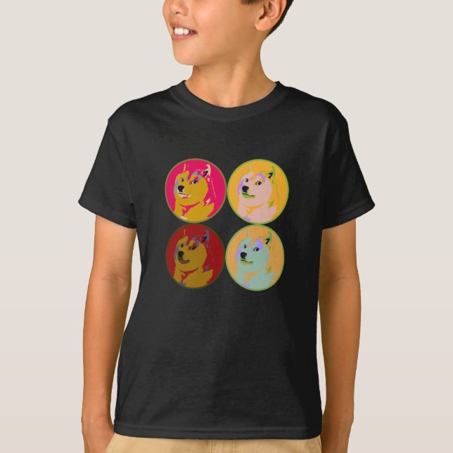 T-shirts Design do dogecoin do pop art (Frente)