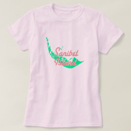 T-shirts Design do esboço do mapa da ilha de Sanibel